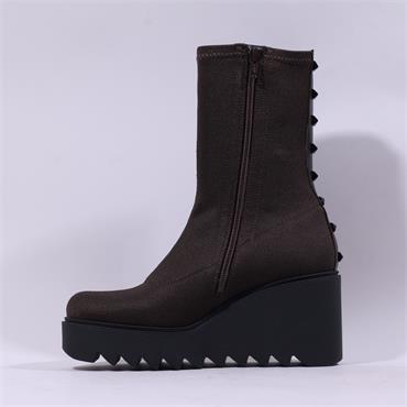 Marco Moreo Liege Stud Heel Wedge - Brown Stretch